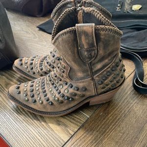 Leather, studded,cowgirl booties. Worn only a couple of times.